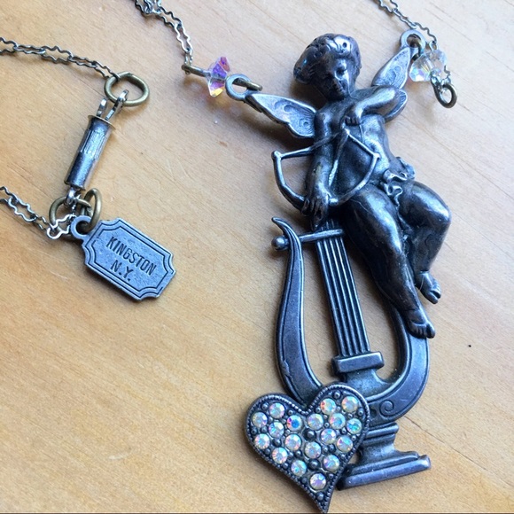 Vintage Pididdly Links Cupid Art Nouveau necklace - Picture 2 of 13